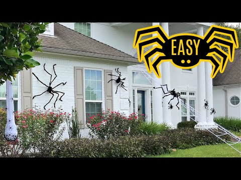 Easy Giant Spider Halloween Decorations for your House - My New Favorite Outdoor Halloween Theme
