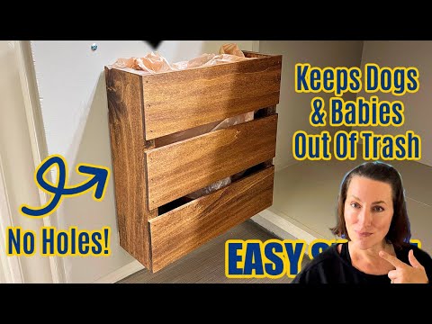Easy DIY Cabinet Door Trash Can (Garbage Can Mounted Inside Cabinet Without Holes!)