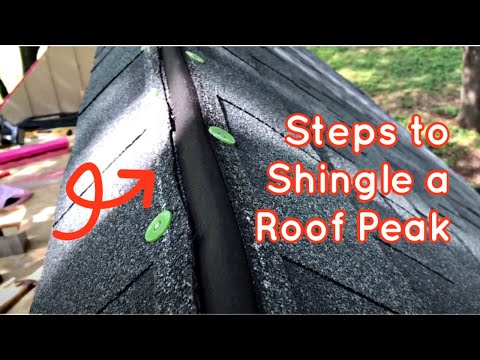 DIY Ridge Cap Shingles on a Shed or Playhouse - How to Install Shingles on Roof Peak