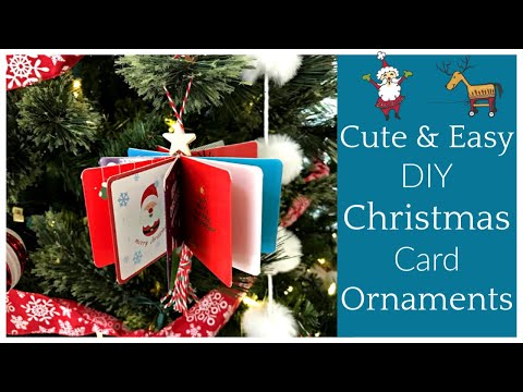Christmas Card Ornaments DIY Tutorial - Quick and Easy Handmade Christmas Ornament