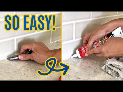 How to Replace Grout with Caulk on a Kitchen Tile Backsplash - Caulking Kitchen Countertop