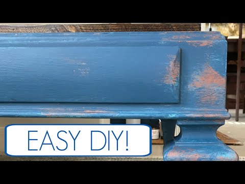 DIY Blue Distressed Chalk Paint Furniture Makeover - Before &amp; After
