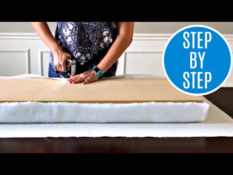 How to Make a No Sew Bench Cushion - DIY Upholstered Bench Seat