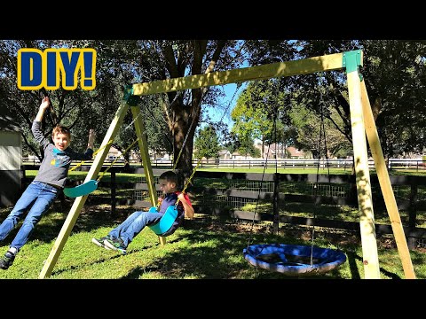 DIY Swing Set Build - Easy Frame with Swing Hangers - Strong enough for adults too!
