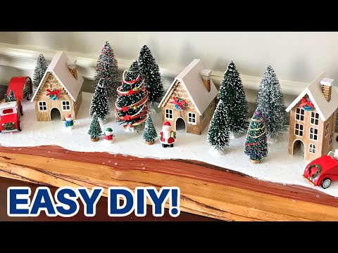 Easy DIY Christmas Table Centerpiece Idea - Make This Fun Red Truck Christmas Village!