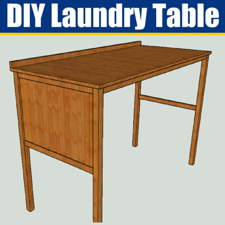 Image of a DIY Laundry Table that can go over a washing machine and dryer (woodworking build plans).