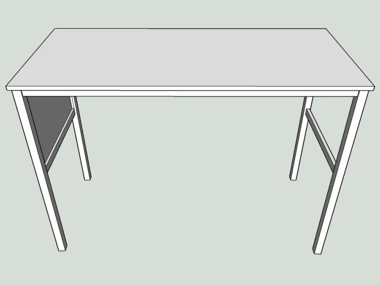 Image shows a 2D drawing of a DIY washing machine Laundry Table.