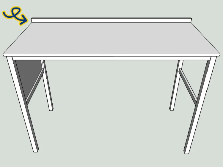 Image shows a woodworking drawing for a washer dryer DIY Laundry Table.