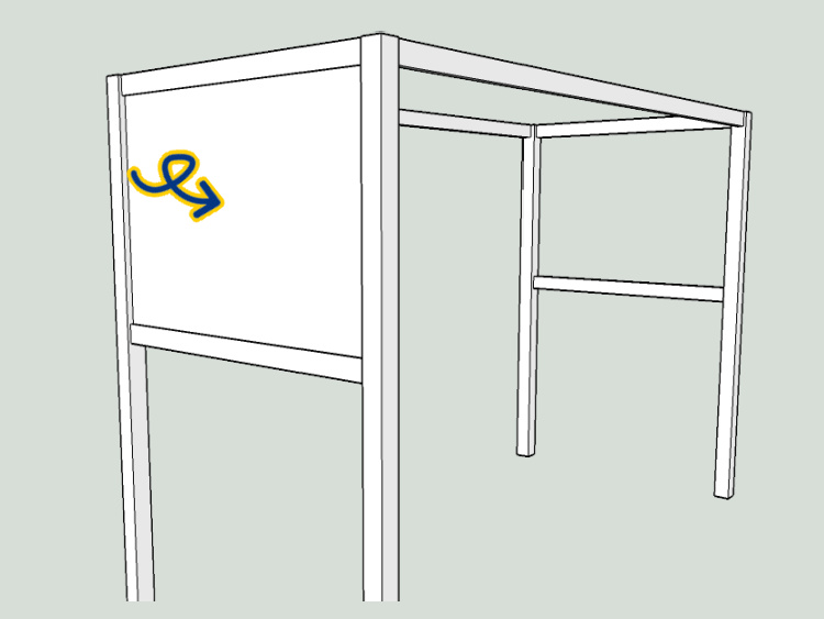 Image of a DIY Laundry Table build plan diagram for woodworkers.