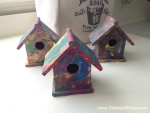 Kids craft painted birdhouse