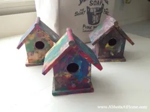 Kids craft painted birdhouse