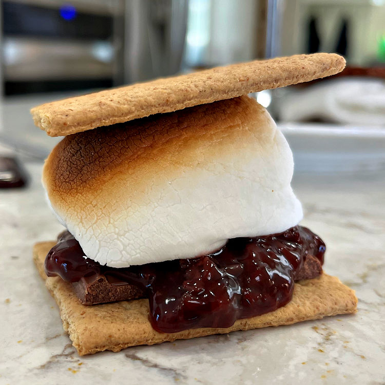 Hersheys Chocolate and Cherry Pie Filling Smores.