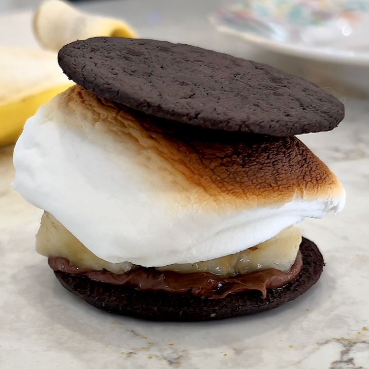 Chocolate Nutella Hazelnut Spread Banana Smores.