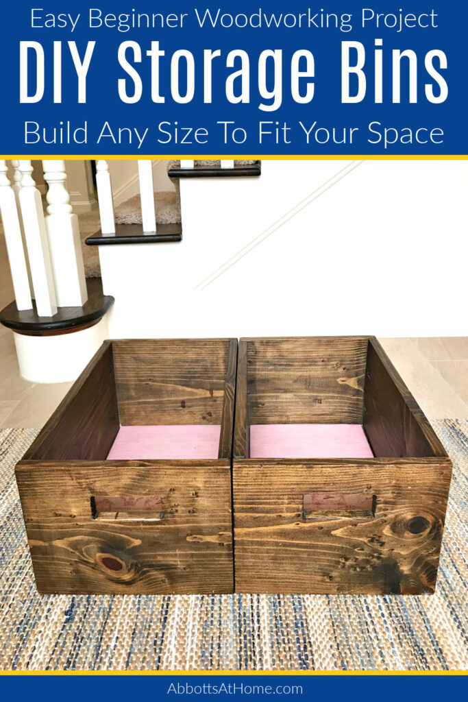 I LOVE this easy DIY Wood Storage Bin for Beginners! You can make it in any size AND it's a great starting project for new woodworkers. Build Custom-Sized storage bins in any size.