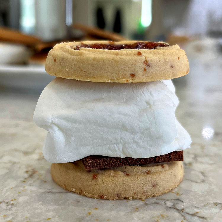 Strawberry Jam Thumbprint Chocolate Smores for a post about different ways to make Smores at home.