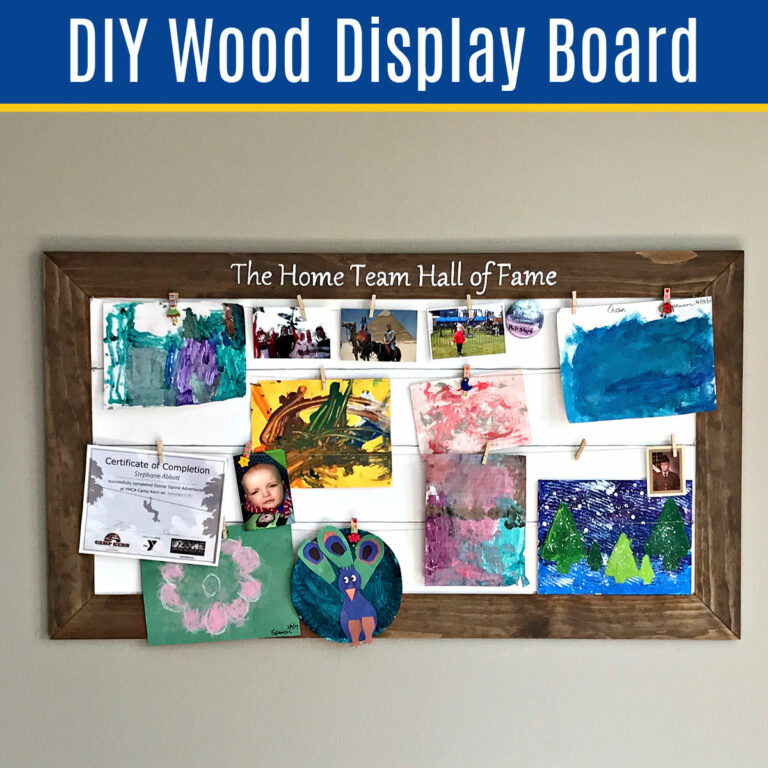 Easy DIY Wood Display Board for Family Photos and Art Abbotts At Home