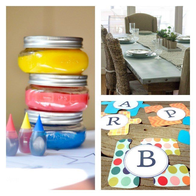 Link Party 50 is packed full of great DIY, Craft, Recipe, and Decor Posts. Featuring a DIY Zinc Table Top, Slime Finger Paint, and Letter Printables for banners.