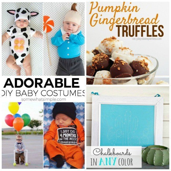 Link Party 54 features adorable diy baby costumes, pumpkin truffles, and chalkboards in any color
