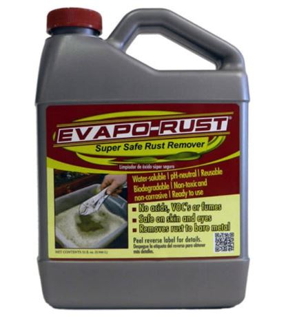 Image showing a popular rust remover for a post about 10 ways to remove rust on metal furniture.