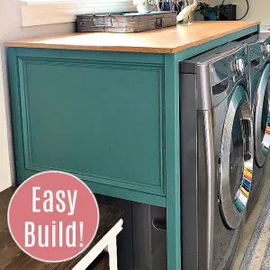 Hide those ugly machines with this DIY Table Over Washer and Dryer or DIY Folding Table. Full tutorial and free printable build plans.