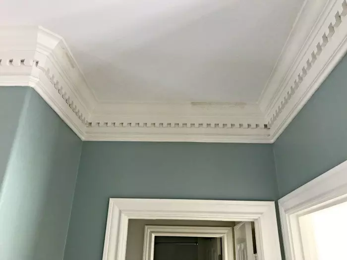 How a light colored paint scheme has transformed this home and even made the crown molding and millwork pop! #LightWalls #WhiteWalls #GreyWalls #PaintIdeas