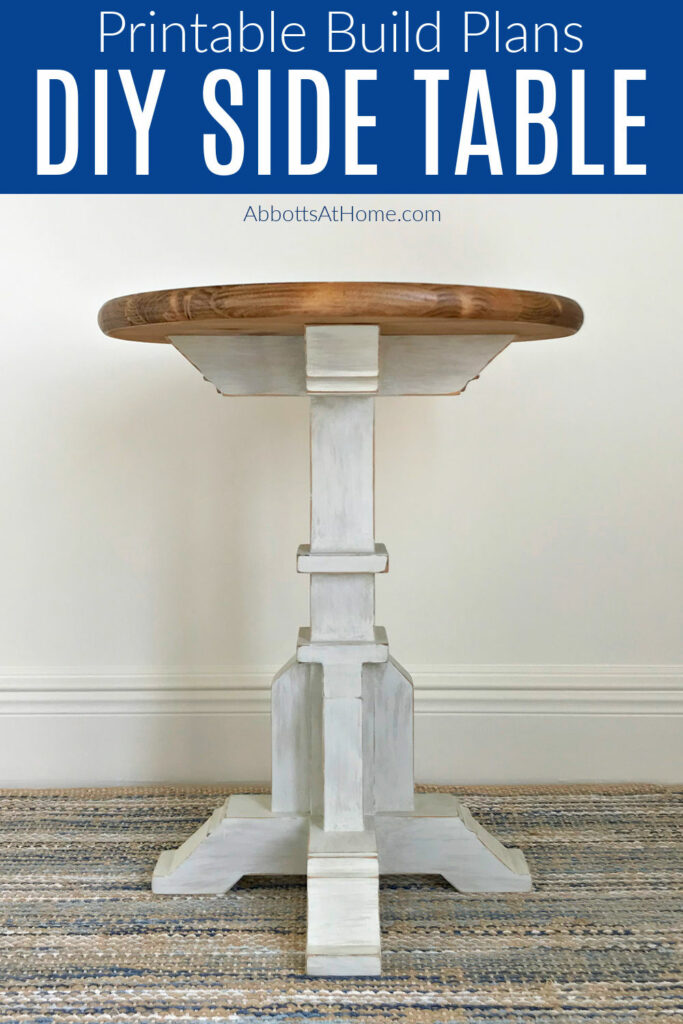 Build this sweet round top, pedestal base DIY Side Table Woodworking Plan for less than $50. Win! Full tutorial & printable build plans. How to build a small round side table.