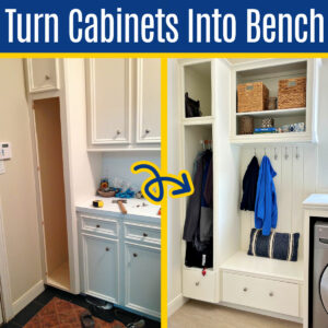 Image of a Laundry Room Mudroom combo with cabinets turned into a bench.