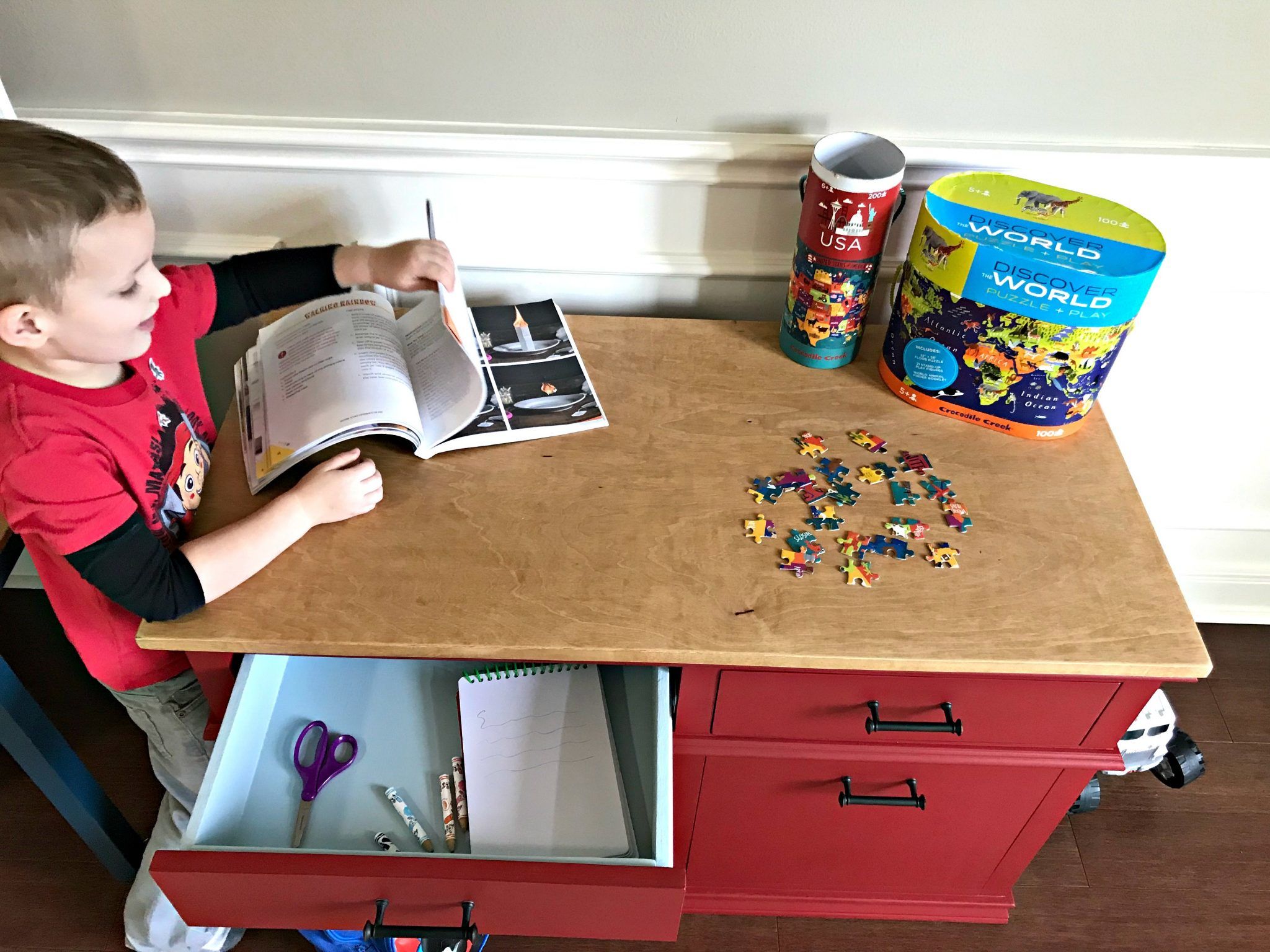 Beautiful DIY Childrens Desk Plans with Storage Build Plans & Video Abbotts At Home