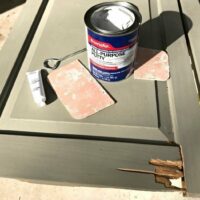 The rotten wood on our exterior shutters has been removed. Now, I'm ready to apply the Bondo. #AbbottsAtHome #Bondo #DIYProjects