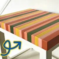 Image of a 2x4 DIY wood color block table top for woodworkers.