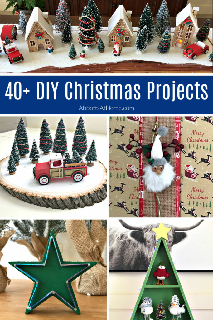Image of 5 examples of the 40 DIY Christmas Projects in this post.