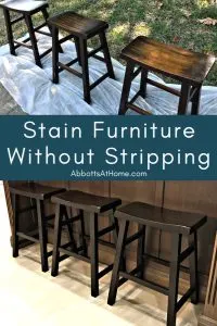 Easy DIY Steps to Stain Wood Furniture Without Stripping the Old Stain. I'm using General Finishes Java Gel Stain for this makeover.