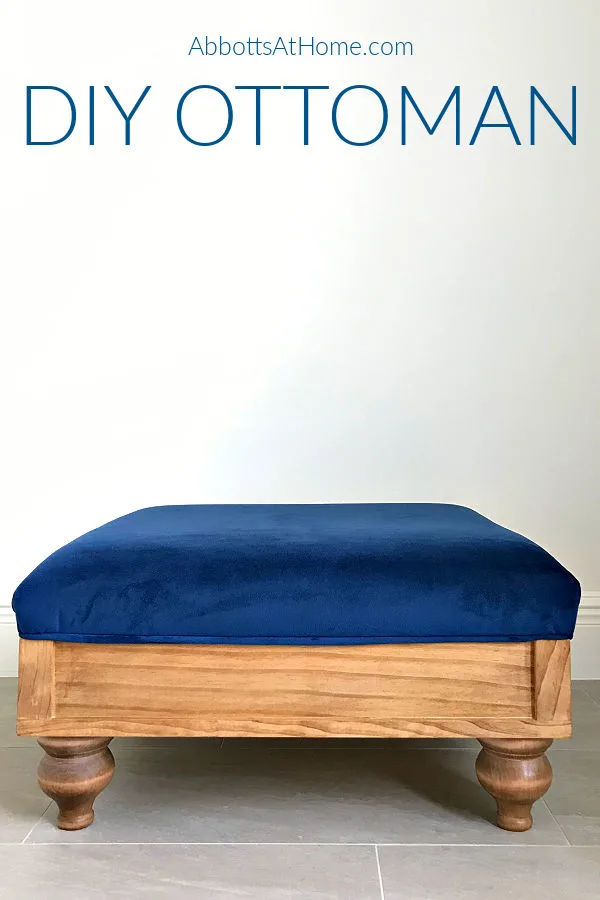 How to Build, Finish, and Upholster a DIY Upholstered Ottoman Plans from Scratch. Step by step guide. You can build this in a weekend.