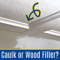 Here's a quick guide and video for where to use Caulk or Wood Filler on any wood trim, baseboards, crown moulding, and wainscoting in your home. Includes answers to these questions: How do you fill gaps in wood trim? What is the best product to fill nail holes in trim? Is it better to use wood filler or caulk?