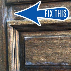 My poor front door takes a serious beating from the hot Texas sun. This 1-step fix moisturizes my Dry Wood Front Door, gets rid of heat haze, brings back the shine, and protects the door from sun-damage.