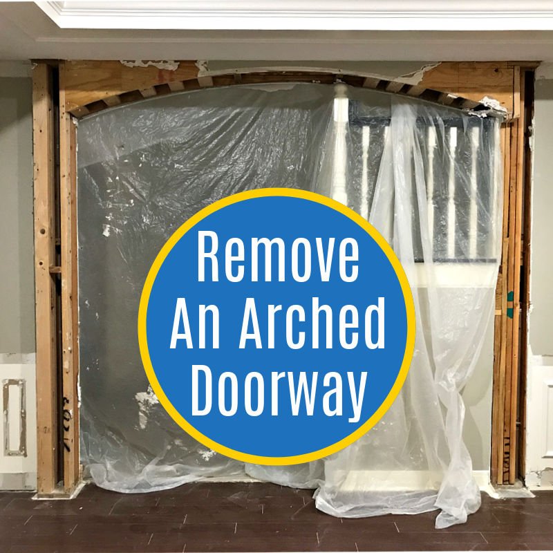 Here's how to remove an arched doorway in a wall with tips for demo, framing, and how to square off rounded arches. How to Demo Arched Doors in your home.