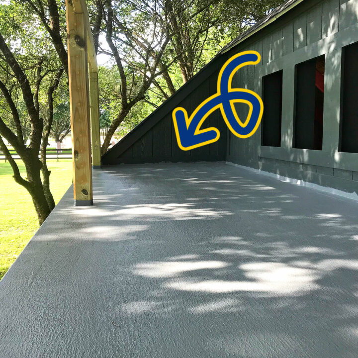 Image of a Plywood Roof Deck or Balcony waterproofed with grey Liquid Rubber Deck Coating.