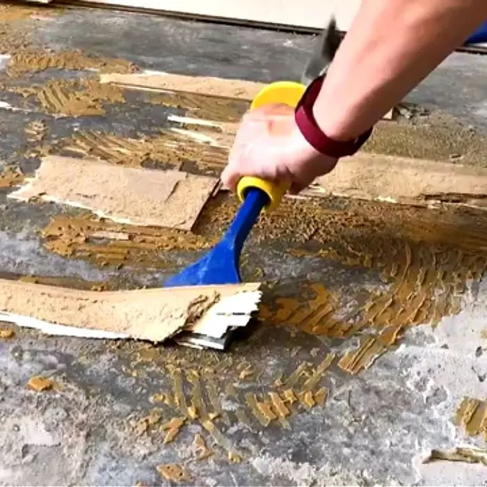 Remove Glued Wood Flooring On Concrete, How To Remove Hardwood Floors That Have Been Glued Down