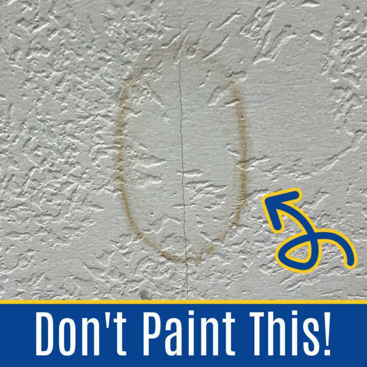 Quick and easy written steps and video for How to Fix Water Stains on Ceiling Leaks without paint. In just a few minutes, get rid of most water stains.