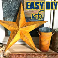 Image of Home Décor painted with rust paint activated with patina spray. Easy DIY paint project.