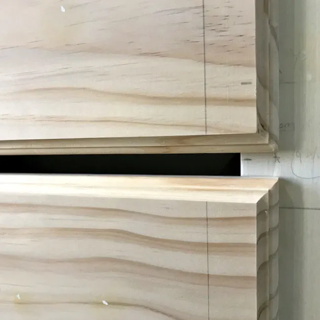 How to build a Quick & Easy DIY Wood Drawer Front with a pretty routed edge, slab overlay design. I love how adding a simple routed edge to this DIY Wood Drawer Front gave it a beautiful, classic, high end look. That was so, so easy!