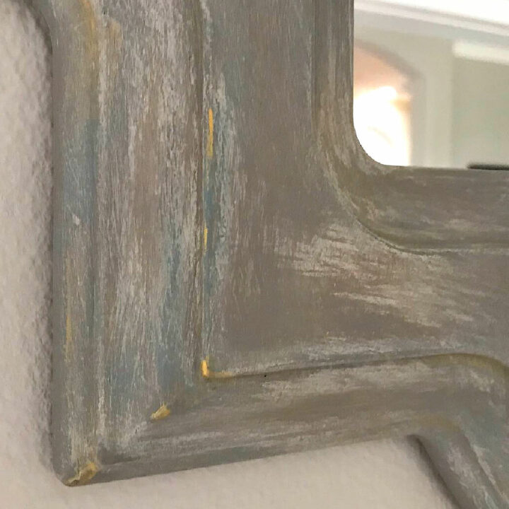 Image showing example of chalk paint layered and distressed with vaseline.