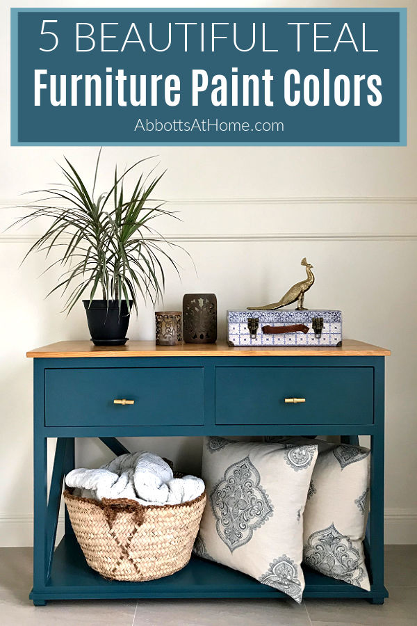 5 of the most beautiful teal paint colors on furniture. And, the easy DIY steps I use for a beautiful teal painted furniture makeover. Best teal chalk paint colors on furniture and cabinets.