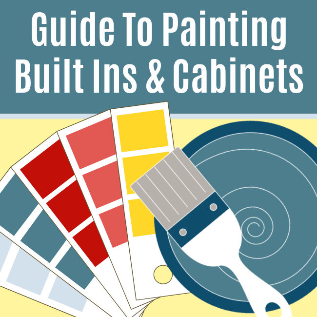 Easy to follow step by step guide for how to paint built in bookshelves and cabinets. With photos, printable steps and video tutorial. How to Paint Cabinets. How to Paint Bookshelves.