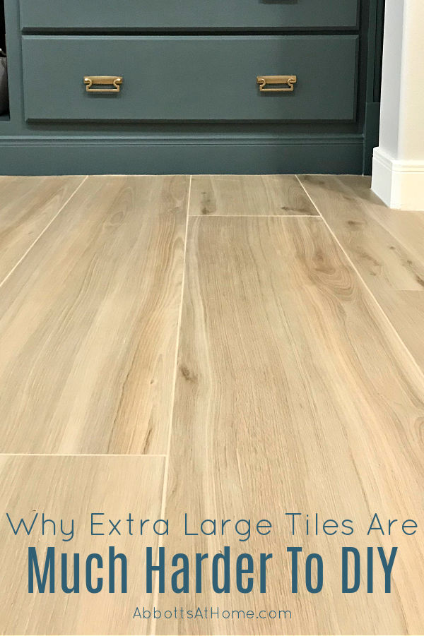 Are Large Tiles Harder To Install? Yes & no. A 1'x2' floor tile is pretty easy to install. New, larger sizes are much harder. Here's the pros and cons DIYer's need to know before they buy and install extra large tiles.
