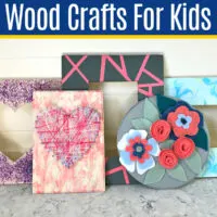 6 Easy wood crafts for kids, wood projects for kids, wood plaque craft ideas.