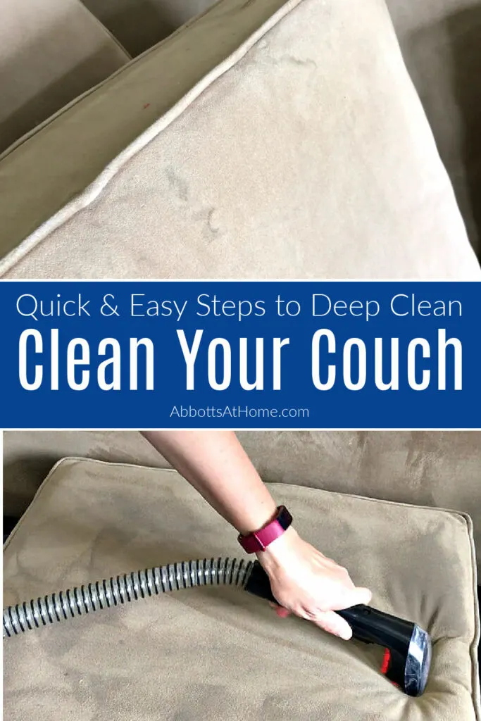 Here's How to Clean A Couch At Home, the Easy Way with my new favorite cleaner. This step by step guide works on spills and pet stains. Step by step guide to deep clean your couch.