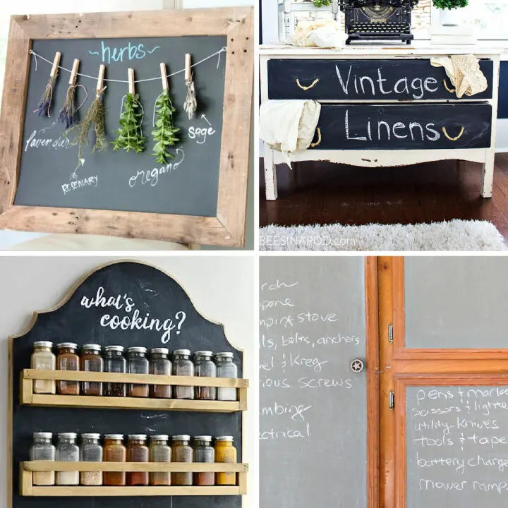 Here's my top picks for the Best DIY Projects Using Chalkboard Paint for your home. I LOVE these ideas!