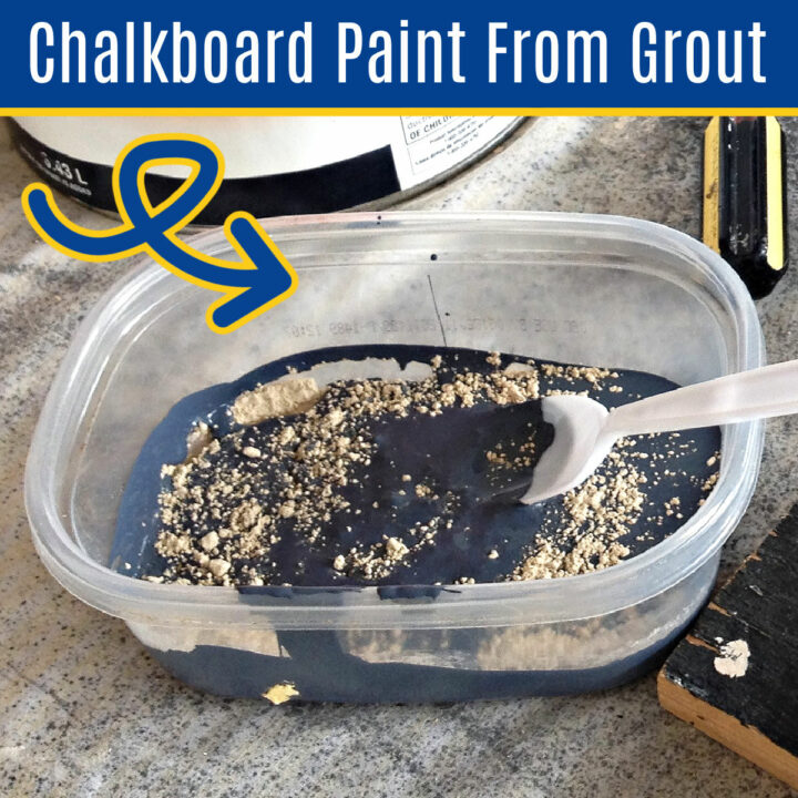 Make low cost, durable chalkboard paint in any color with this easy 2-step DIY recipe. Here's how to make chalkboard paint with grout!