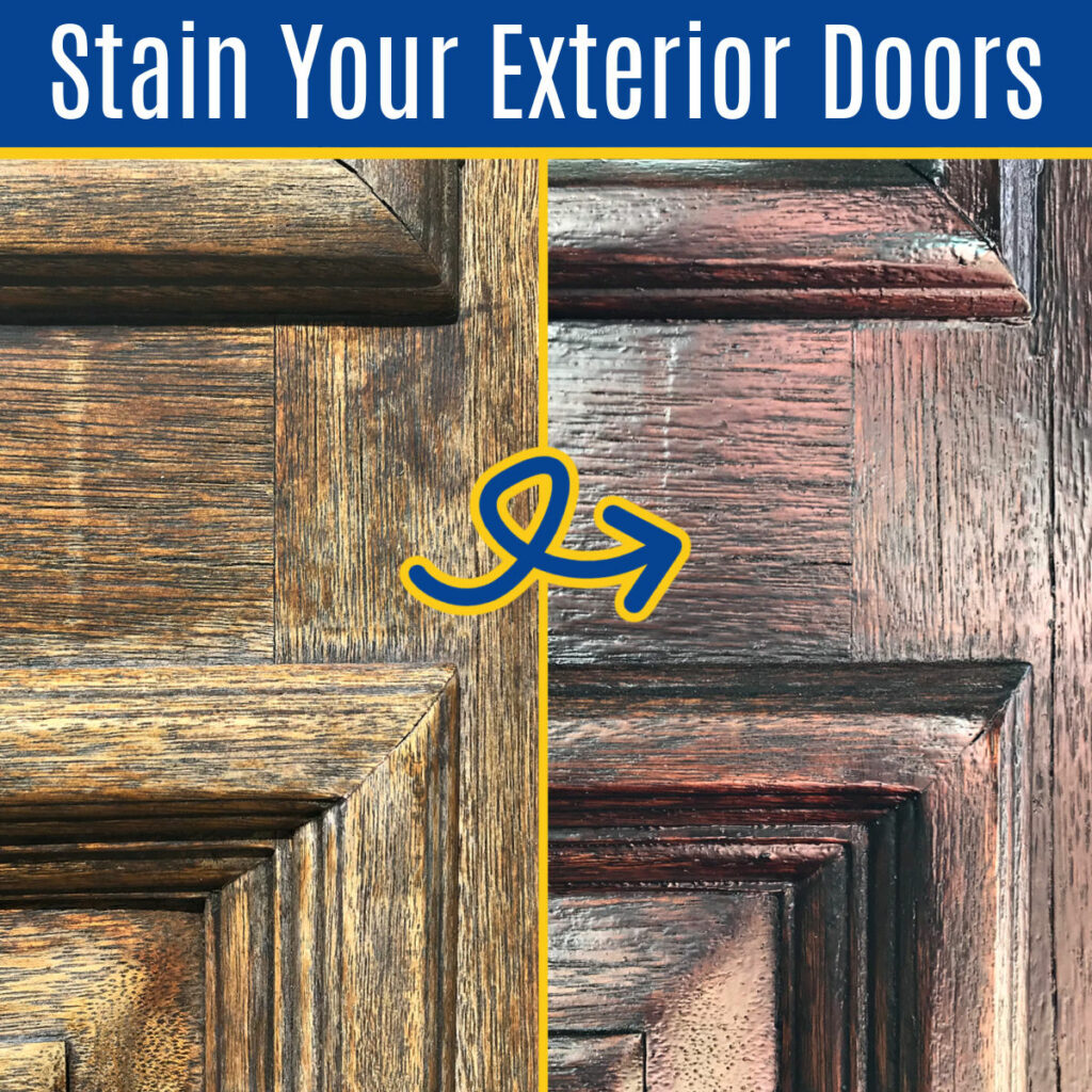 I've found the quickest, Best Way to Stain Exterior Wood Door! Using an easy to apply Gel Stain that always look beautiful on any front door. How to Stain Over Old Stain on a Door.
